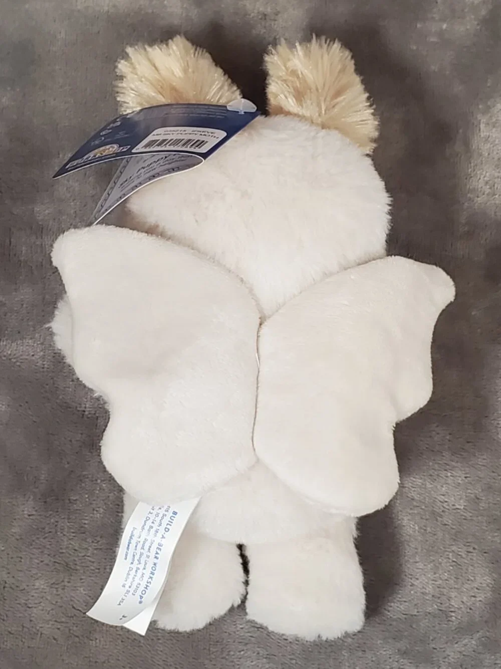 Build A Bear Mini Beans Sky Puppy Moth White Mothman Bear Plush Toy NEW